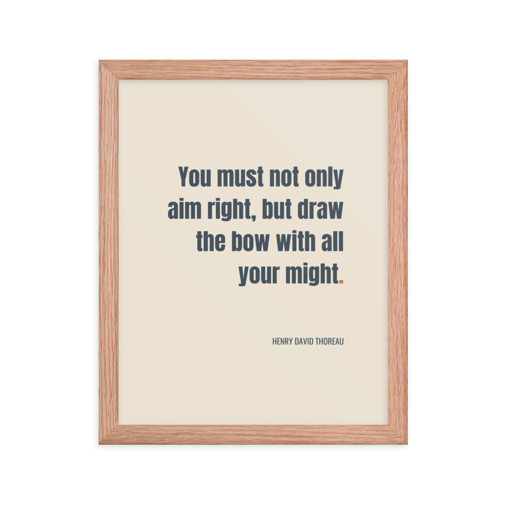 You must not only aim right, but draw the bow with all your might.