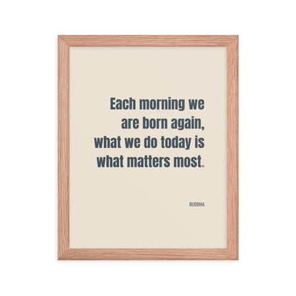 Each morning we are born again. What we do today is what matters most.